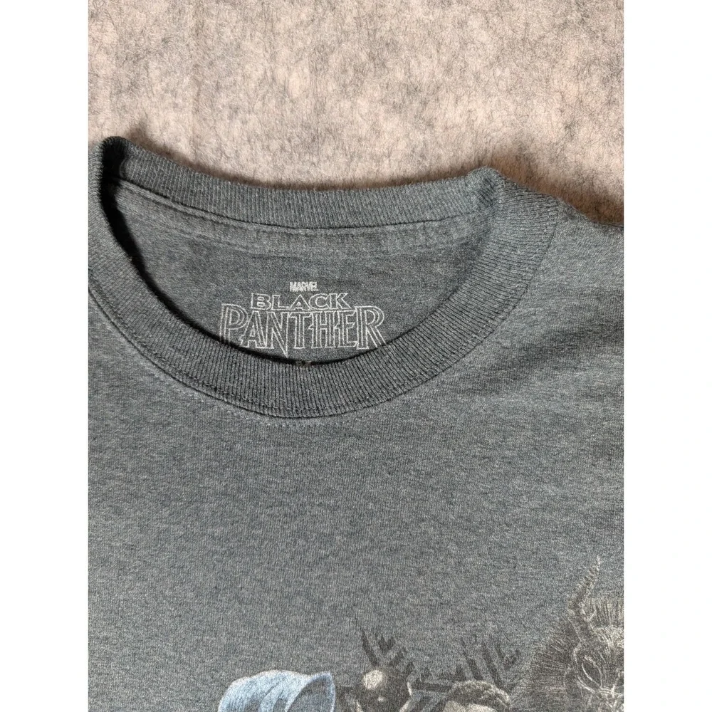 Marvel Black Panther Long Sleeve Graphic‎ T-Shirt Men's M Heather Grey MCU